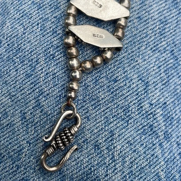 Rare Mexican silver bracelet beaded coffee bean handmade - Picture 5 of 5